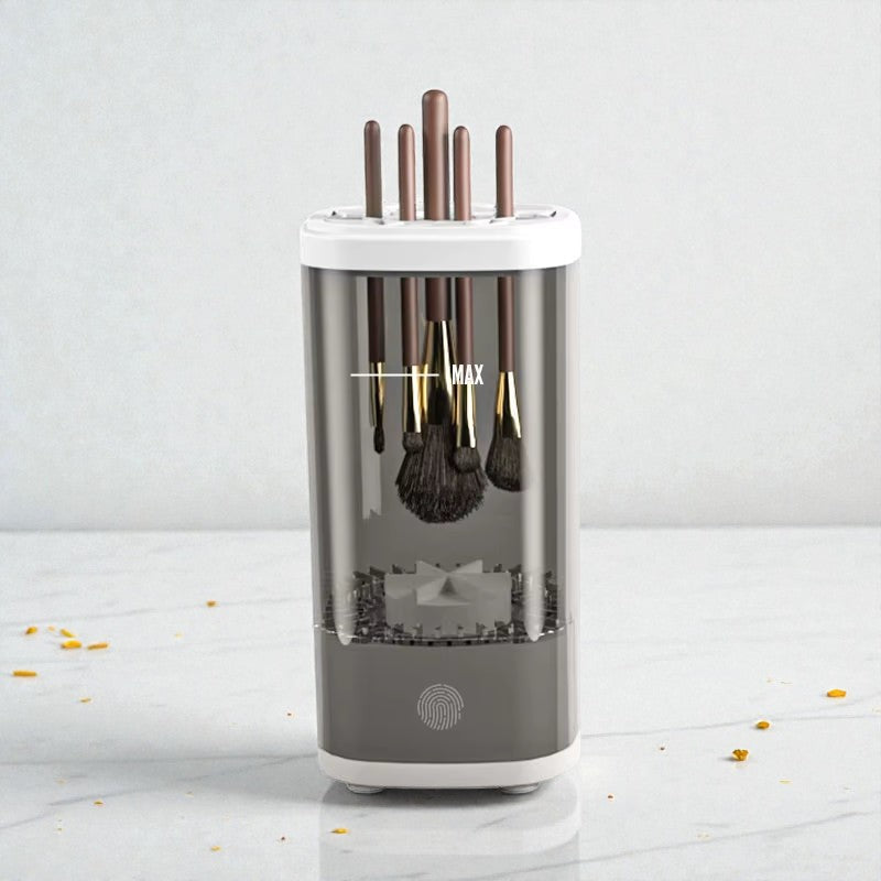 LIMPIADOR ELECTRICO PARA BROCHAS 3 EN 1, ESCURRIDOR AUTOMATICO, SOPORTE PARA BROCHAS DE MAQUILLAJE, HERRAMIENTA DE SECADO RAPIDO